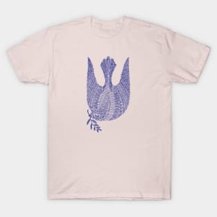 Cute blue peace bird, version 3 T-Shirt